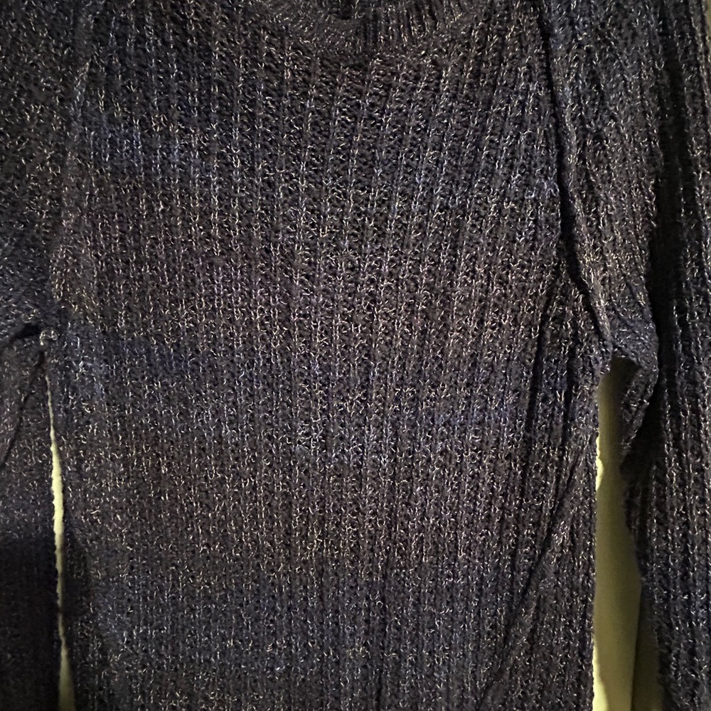 Free People Navy Ribbed Sweater - Picture 3 of 7